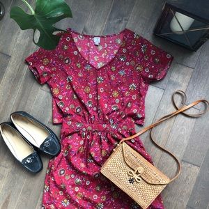 Tristan Red Floral Printed Dress